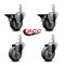 Service Caster 3.5'' Gray Polyurethane Wheel Swivel 7/8'' Square Stem Caster Set 2 Brake, 4PK SCC-SQ20S3514-PPUB-GRY-PLB-78-2-S-2 - alternate 2